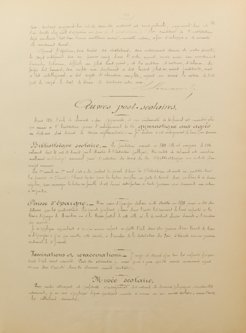 Manuscrit original de Martin Eugène Legrand, feuillet 33/36